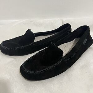 Nessi Moccasin Shoes Size EU 41 US 10 Black Leather Old Money Preppy Minimalist